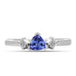 Anel de Prata com Tanzanite e Topázio Branco
