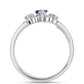 Anel de Prata com Tanzanite e Topázio Branco  Contraste: Cabeca de Veado (800)