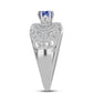 Anel de Prata com Tanzanite e Topázio Branco  Contraste: Cabeca de Veado (800)
