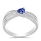 Anel de Prata com Tanzanite e Topázio Branco  Contraste: Cabeca de Veado (800)