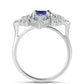 Anel de Prata com Tanzanite e Topázio Branco  Contraste: Cabeca de Veado (800)