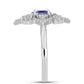 Anel de Prata com Tanzanite e Topázio Branco  Contraste: Cabeca de Veado (800)