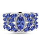 Anel de Prata com Tanzanite  Contraste: Cabeca de Veado (800)