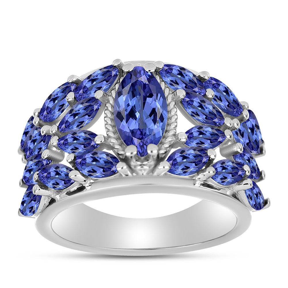 Anel de Prata com Tanzanite  Contraste: Cabeca de Veado (800) 3 