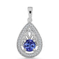 Pendente de Prata com Tanzanite e Topázio Branco