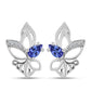 Brincos de Prata com Tanzanite e Topázio Branco