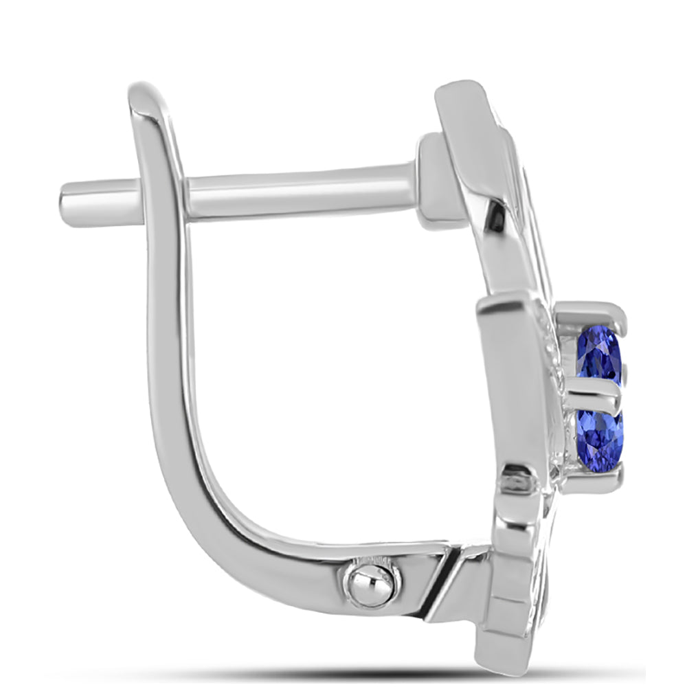 Brincos de Prata com Tanzanite e Topázio Branco