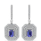 Brincos de Prata com Tanzanite e Topázio Branco  Contraste: Cabeca de Veado (800)