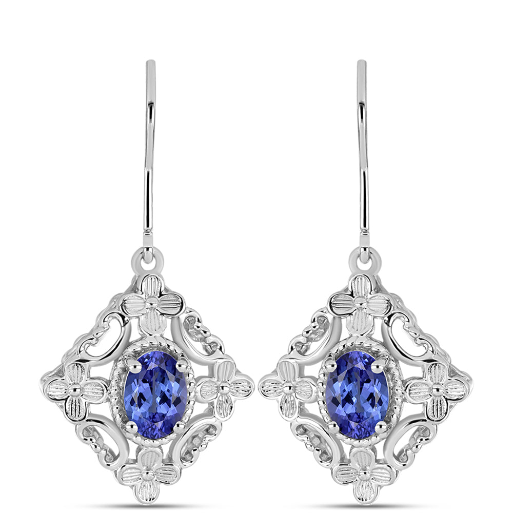 Brincos de Prata com Tanzanite