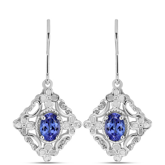 Brincos de Prata com Tanzanite