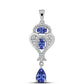 Pendente de Prata com Tanzanite e Topázio Branco