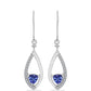 Brincos de Prata com Tanzanite e Topázio Branco