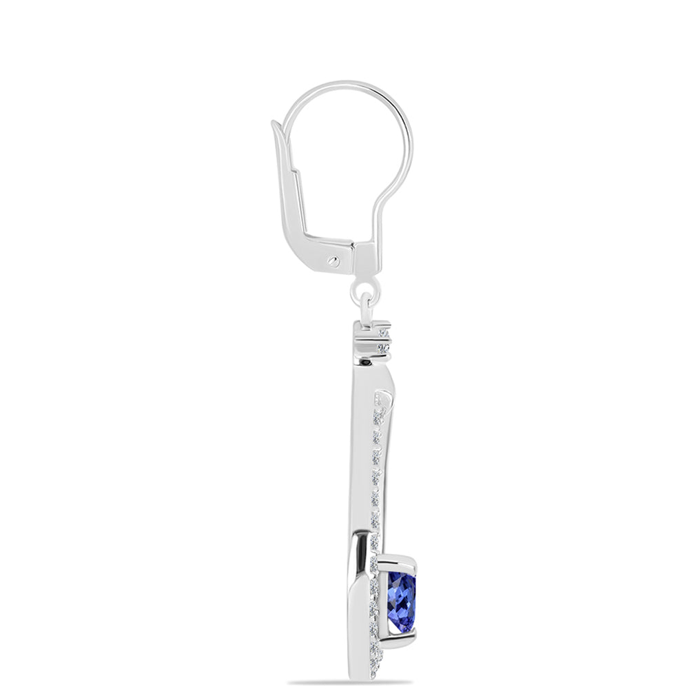 Brincos de Prata com Tanzanite e Topázio Branco