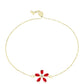 Pulseira de Prata com Banho de Ouro com Ágata Vermelha e Topázio Branco