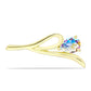 Alfinete de Prata com Banho de Ouro com Moissanite efeito gelo