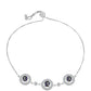Pulseira de Prata com Topázio Místico e Topázio Branco  Contraste: Cabeca de Veado (800)