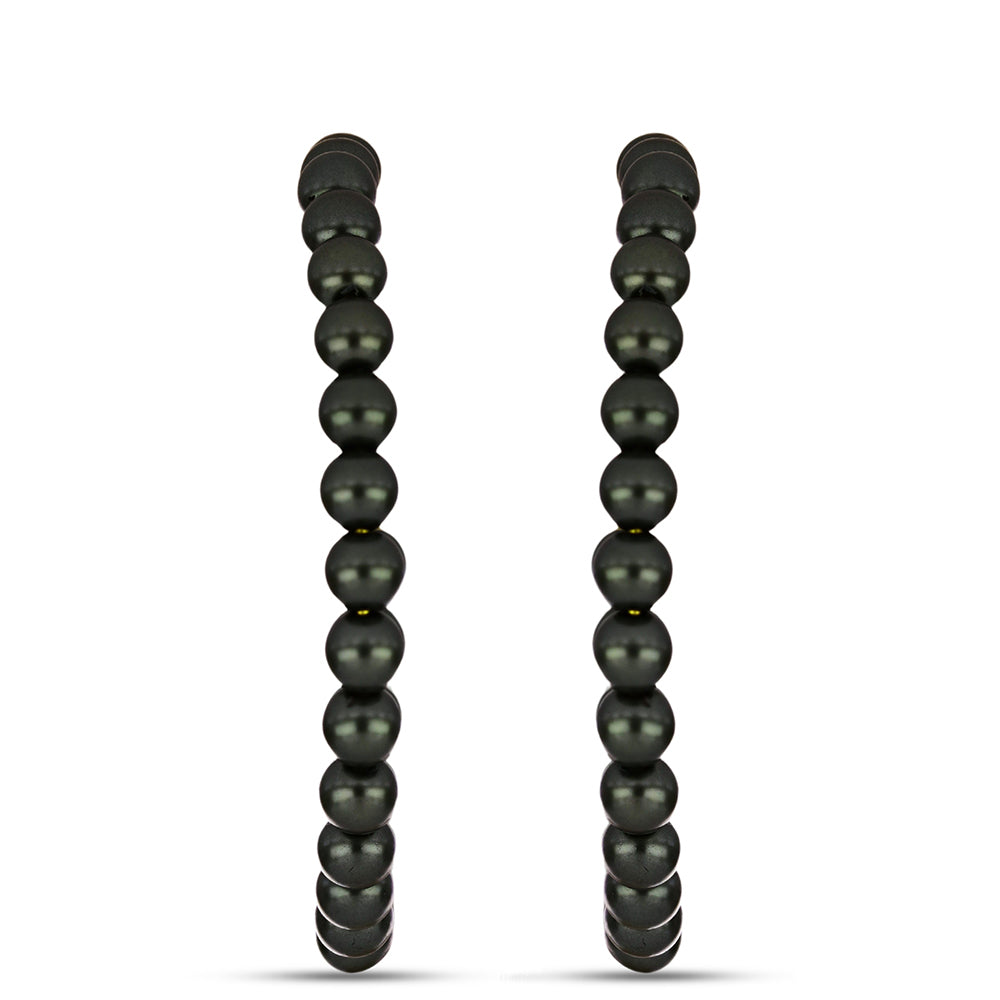 Brincos de Prata com Banho de Ouro com Pérola de água doce com tonalidade verde estilo Taiti