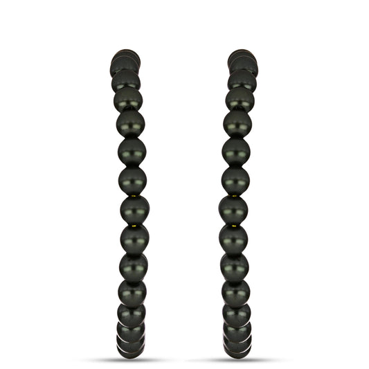 Brincos de Prata com Banho de Ouro com Pérola de água doce com tonalidade verde estilo Taiti