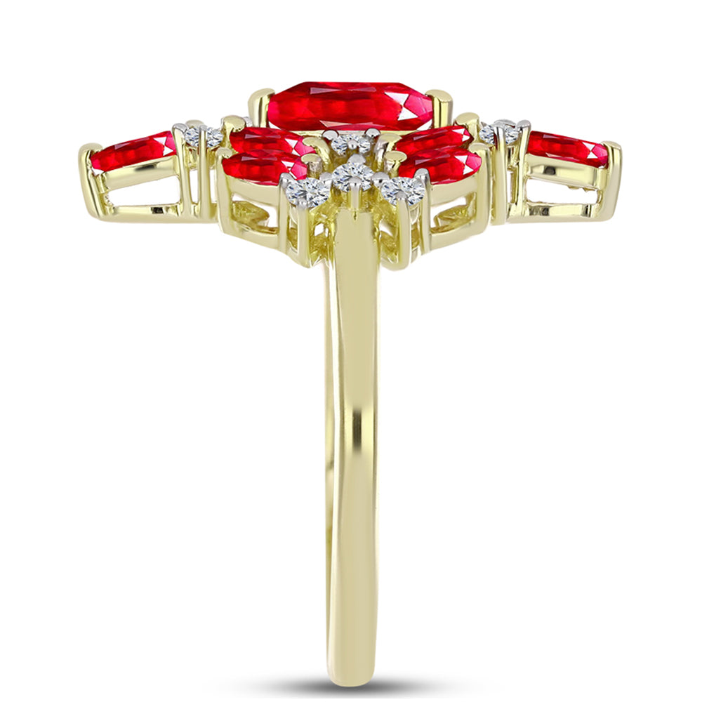Anel de Prata com Banho de Ouro com Ágata Vermelha  Contraste: Cabeca de Veado (800) 4 