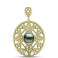 Pendente de Prata com Banho de Ouro com Pérola de água doce com tonalidade verde estilo Taiti  Contraste: Cabeca de Veado (800)