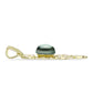 Pendente de Prata com Banho de Ouro com Pérola de água doce com tonalidade verde estilo Taiti  Contraste: Cabeca de Veado (800)