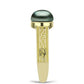 Anel de Prata com Banho de Ouro com Pérola de água doce com tonalidade verde estilo Taiti  Contraste: Cabeca de Veado (800)