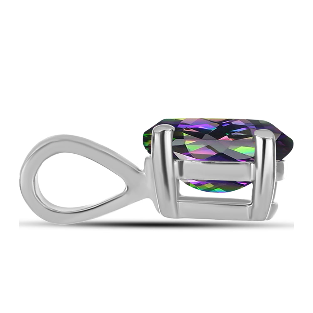 Conjunto de Prata com Topázio Místico ( Brincos+Pendente )