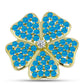 Anel de Prata com Banho de Ouro com Opala Azul Paraib da Etiópia e Topázio Branco  Contraste: Cabeca de Veado (800)