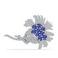 Alfinete de Prata com Tanzanite e Topázio Branco  Contraste: Cabeca de Veado (800)