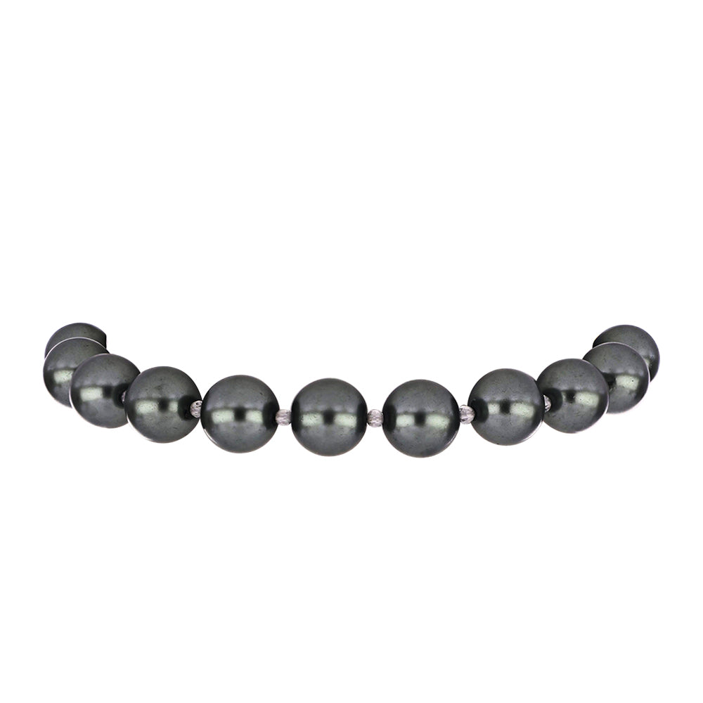Pulseira de Prata com Banho de Ouro com Pérola de água doce com tonalidade verde estilo Taiti 2 