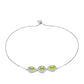 Pulseira de Prata com Peridoto de Changbai e Topázio Branco  Contraste: Cabeca de Veado (800)