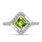 Anel de Prata com Peridoto de Changbai e Topázio Branco  Contraste: Cabeca de Veado (800)