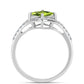 Anel de Prata com Peridoto de Changbai e Topázio Branco  Contraste: Cabeca de Veado (800)