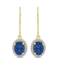 Brincos de Prata com Banho de Ouro com Drusy Azul e Topázio Branco