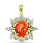 Pendente de Prata com Banho de Ouro com Turquesa de Mohave e Topázio Branco