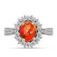 Anel de Prata com Banho de Ouro com Turquesa de Mohave e Topázio Branco  Contraste: Cabeca de Veado (800)