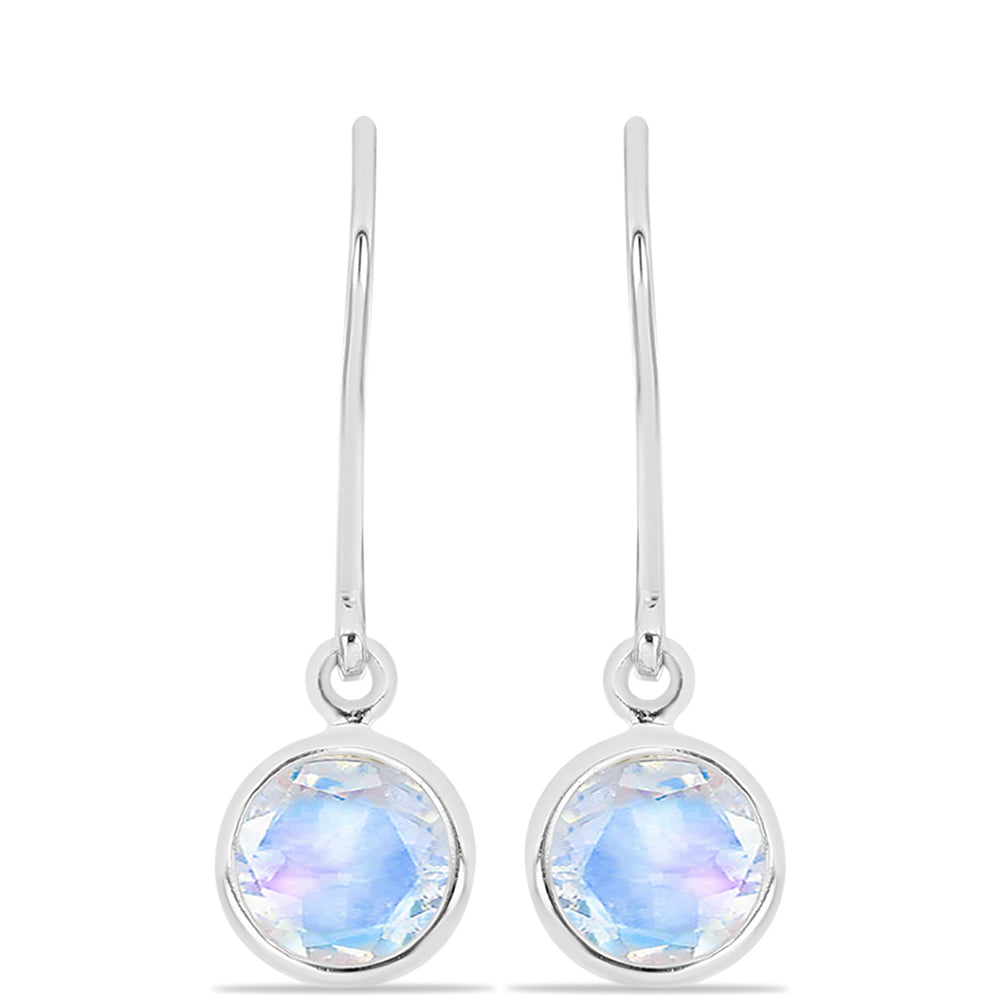 Conjunto de Prata com Peridoto de Changbai e Pedra da Lua Arco-íris ( Brincos )