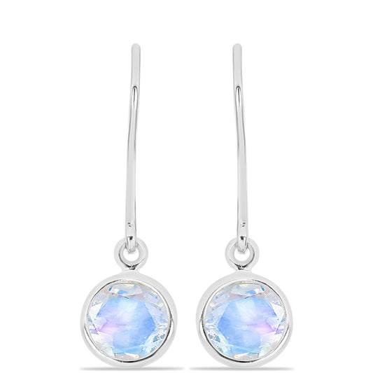Conjunto de Prata com Peridoto de Changbai e Pedra da Lua Arco-íris ( Brincos )