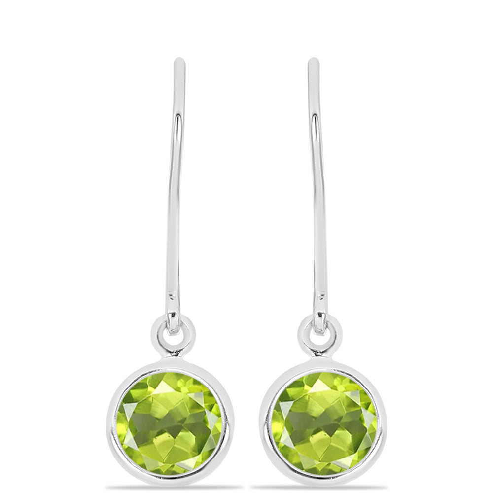 Conjunto de Prata com Peridoto de Changbai e Pedra da Lua Arco-íris ( Brincos )
