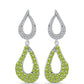 Brincos de Prata com Peridoto de Changbai e Topázio Branco  Contraste: Cabeca de Veado (800)