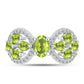 Anel de Prata com Peridoto de Changbai e Topázio Branco  Contraste: Cabeca de Veado (800)
