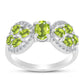Anel de Prata com Peridoto de Changbai e Topázio Branco  Contraste: Cabeca de Veado (800)