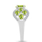 Anel de Prata com Peridoto de Changbai e Topázio Branco  Contraste: Cabeca de Veado (800)