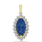 Pendente de Prata com Banho de Ouro com Drusy Azul e Topázio Branco