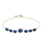 Pulseira de Prata com Banho de Ouro com Drusy Azul e Topázio Branco  Contraste: Cabeca de Veado (800)