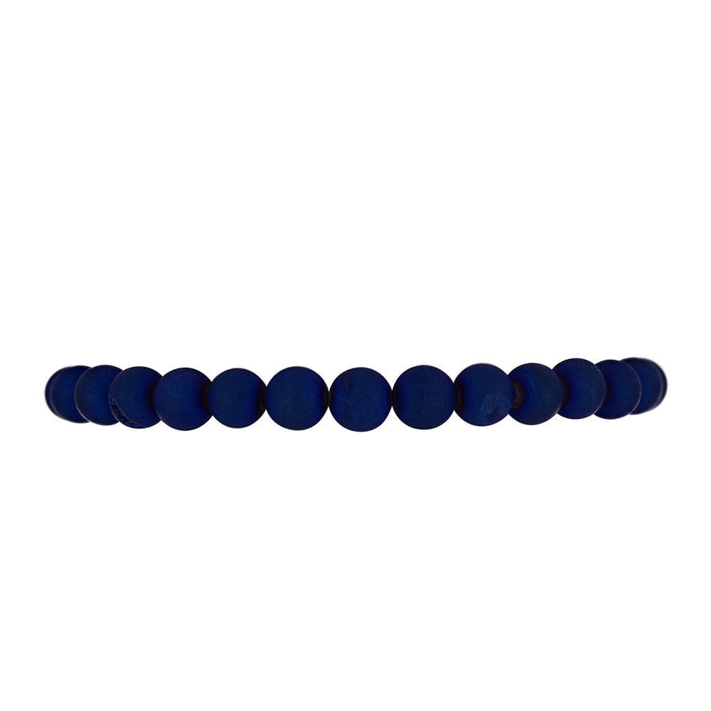 Pulseira de Prata com Banho de Ouro com Drusy Azul