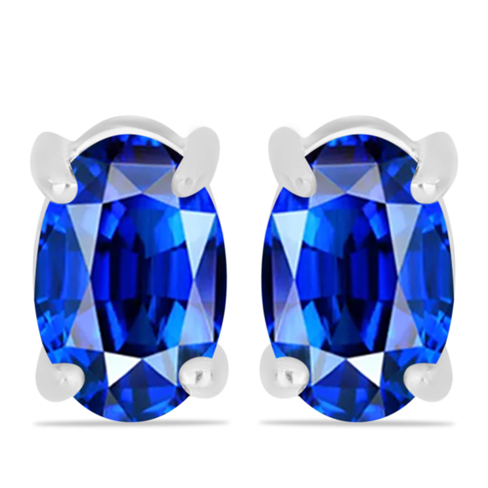 Brincos de Prata com Safira Azul Australiana 1 