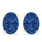 Brincos de Prata com Banho de Ouro com Drusy Azul