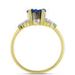 Anel de Prata com Banho de Ouro com Drusy Azul e Topázio Branco  Contraste: Cabeca de Veado (800)