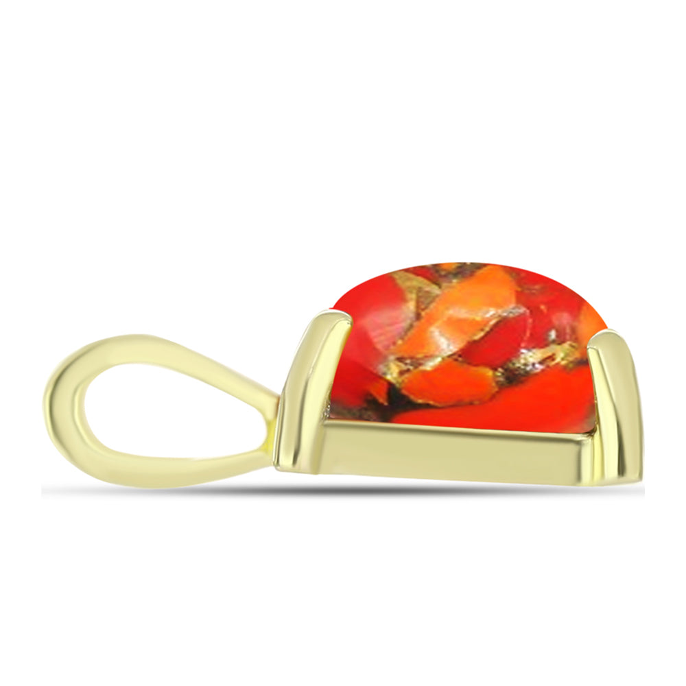 Pendente de Prata com Banho de Ouro com Turquesa de Mohave